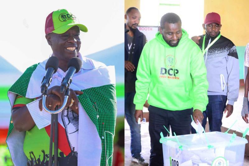 Collage photo of Rigathi Gachagua and Sammy Ngotho.